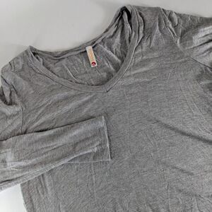 Vintage Popana‎ Women's XL Gray Heather Long Sleeve Stretch Jersey Tunic T-shirt